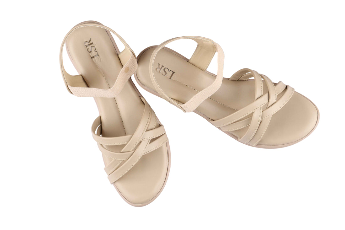 Lotusstride Blush Crisscross Slide Sandals - Soft & Supportive Women Footwear - Lotusstride