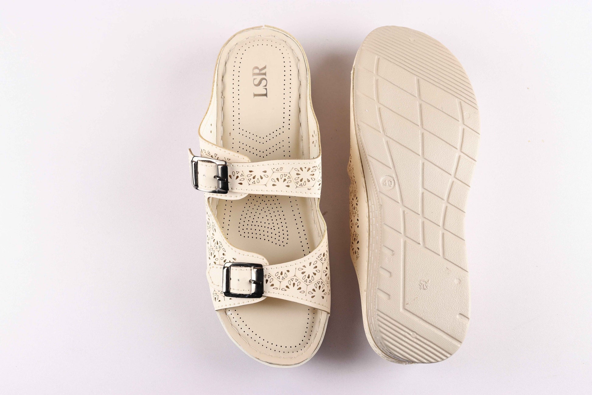 Lotusstride IvoryWhirl Elegant Off-White Block Heels - Stylish Women Footwear for Every Occasion - Lotusstride