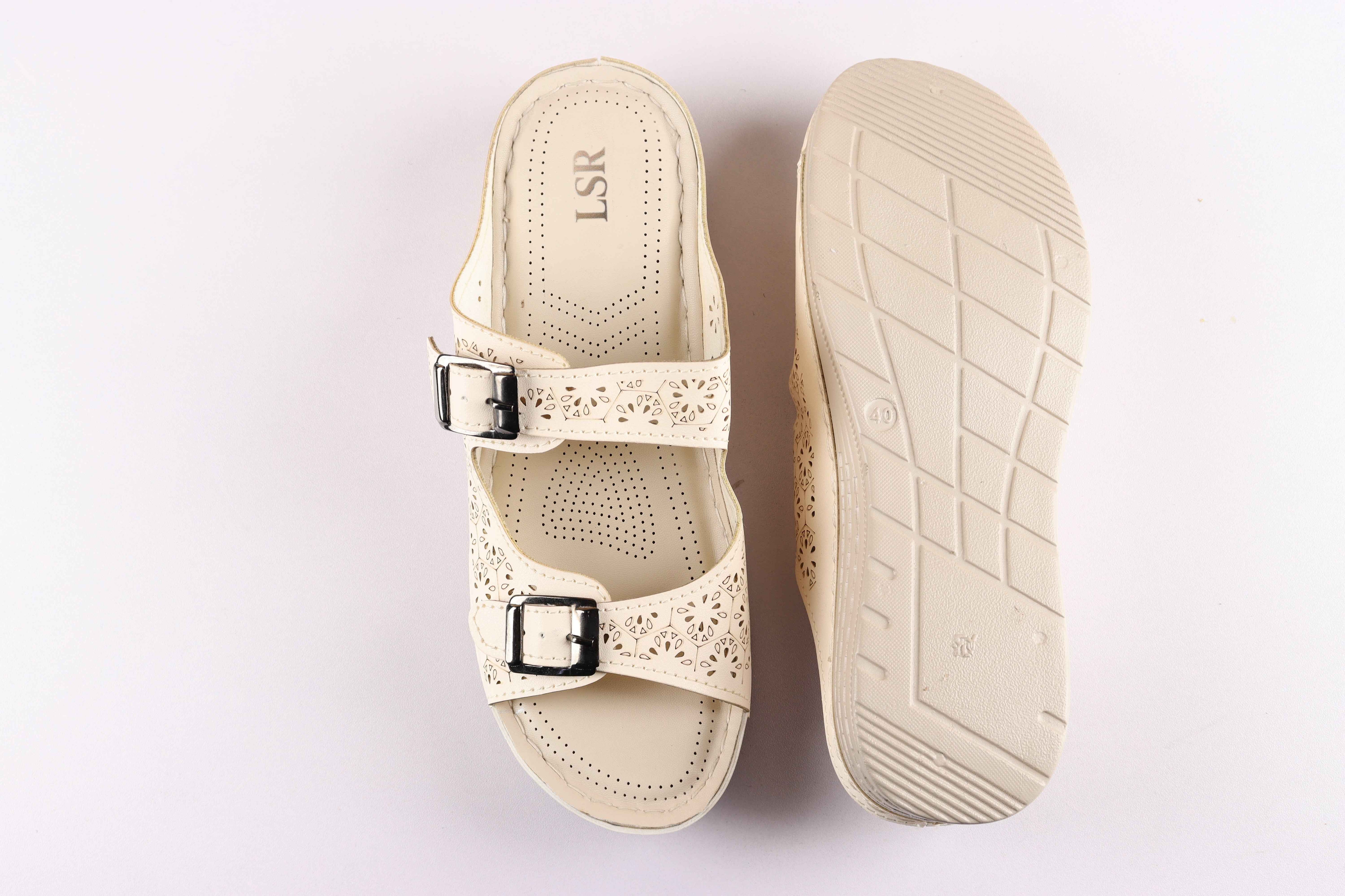 Lotusstride IvoryWhirl Elegant Off-White Block Heels - Stylish Women Footwear for Every Occasion - Lotusstride