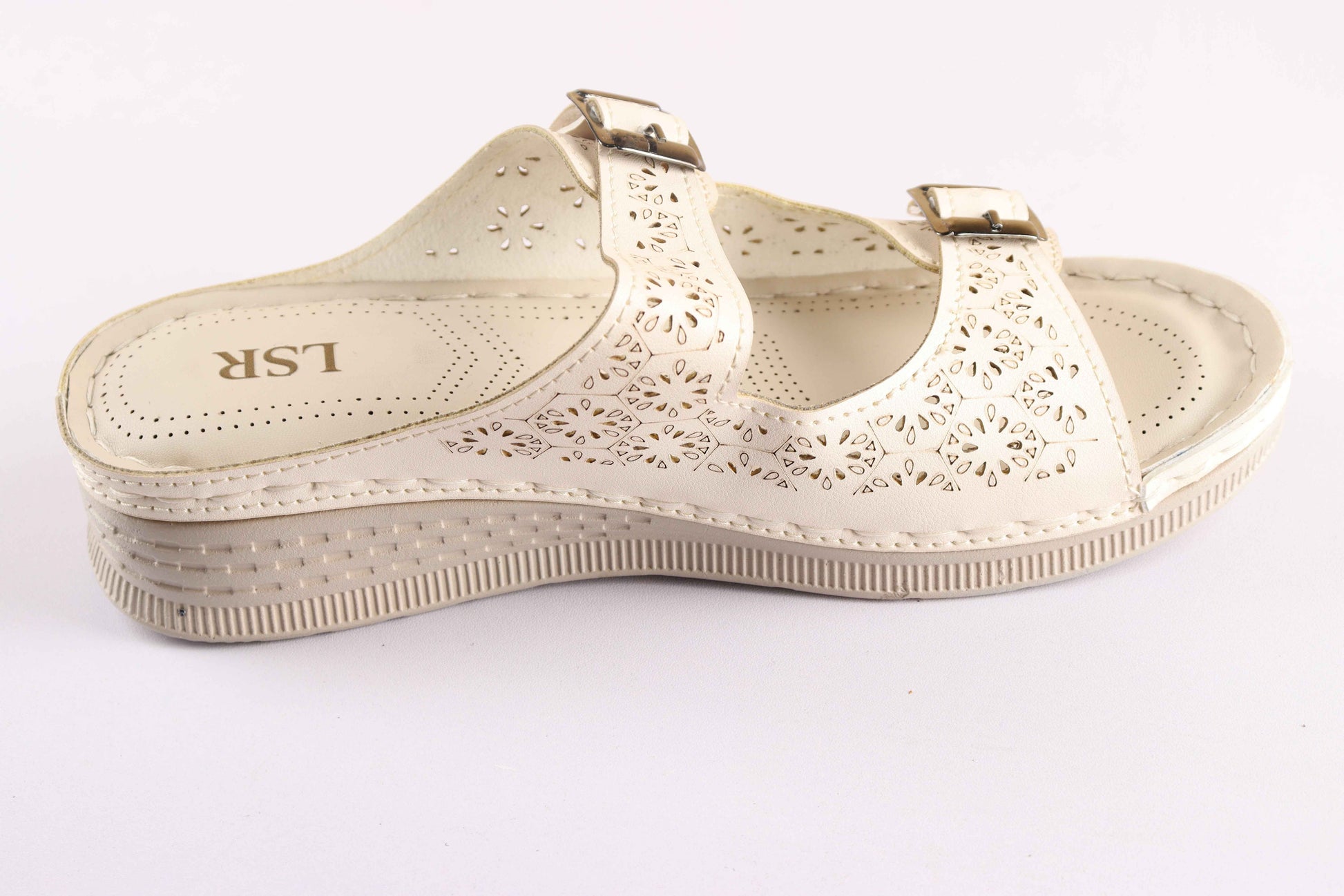 Lotusstride IvoryWhirl Elegant Off-White Block Heels - Stylish Women Footwear for Every Occasion - Lotusstride