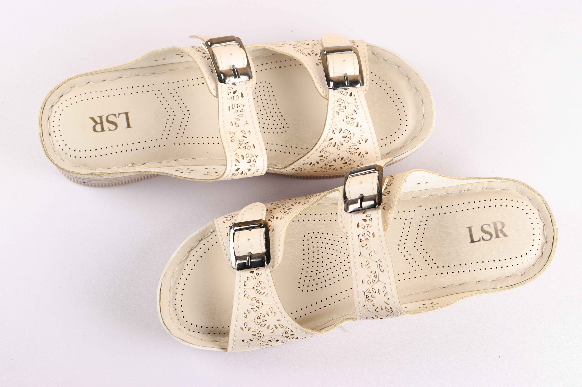 Lotusstride IvoryWhirl Elegant Off-White Block Heels - Stylish Women Footwear for Every Occasion - Lotusstride